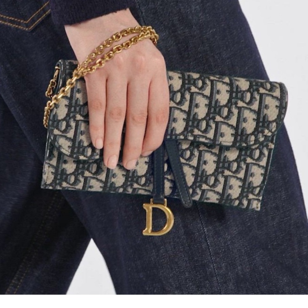 Dior Oblique Saddle Crossbody Bag/Wallet on Chain - Picture 6 of 15